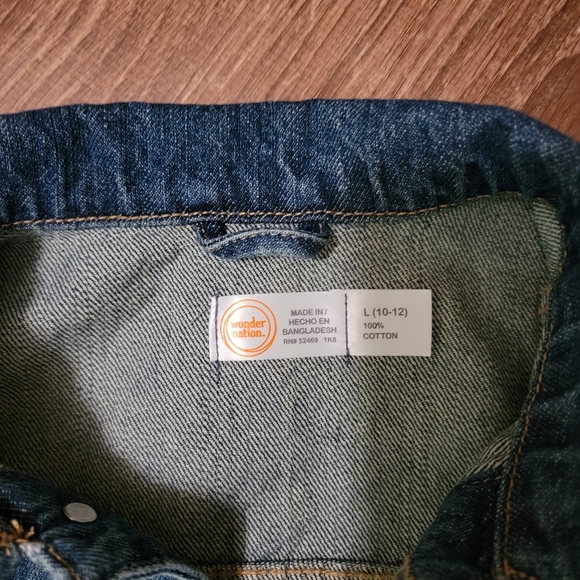 Kids, Wonder Nation Blue Jean Jacket, Large - Picture 4 of 10